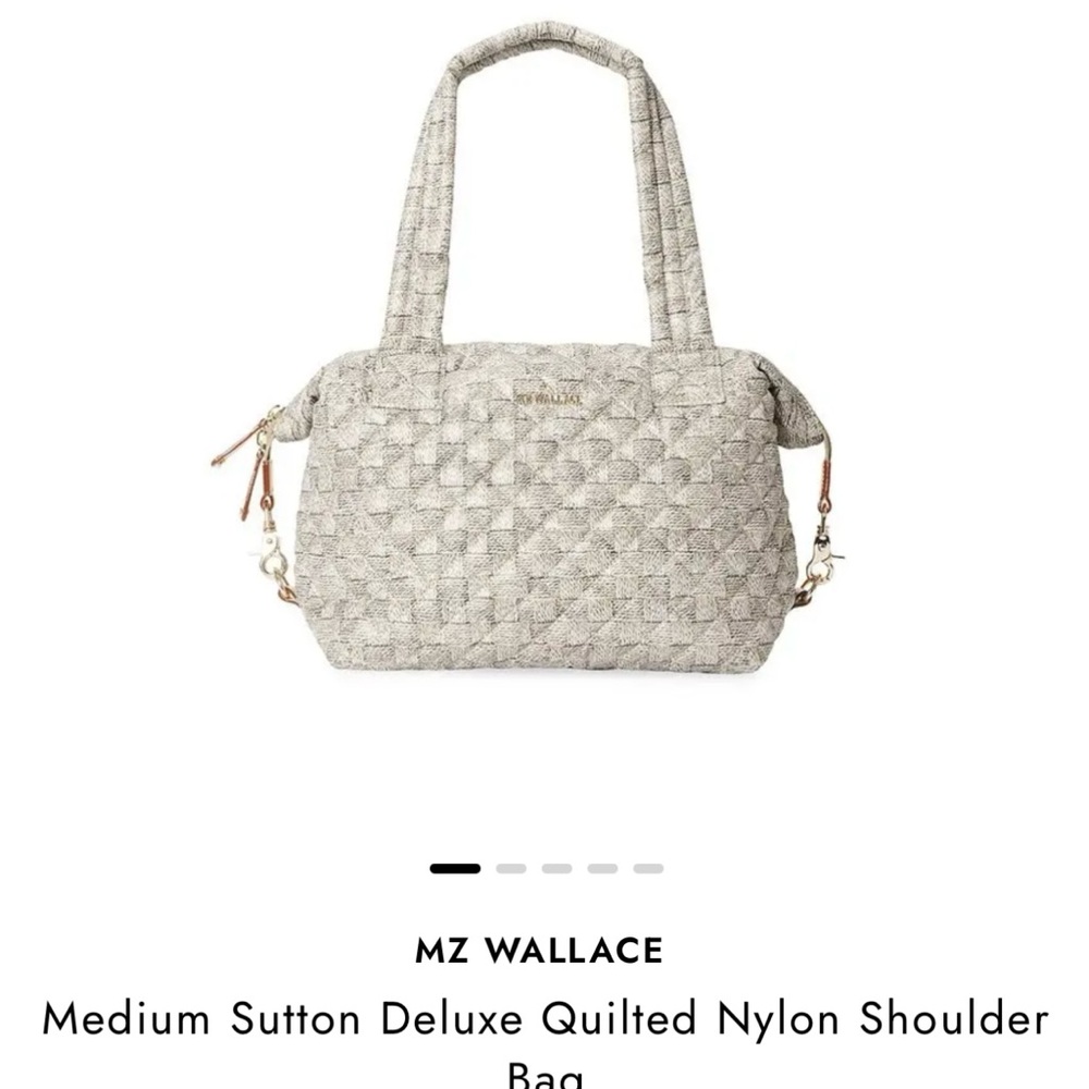 MZ Wallace Sutton tote bag in jute pattern fabric